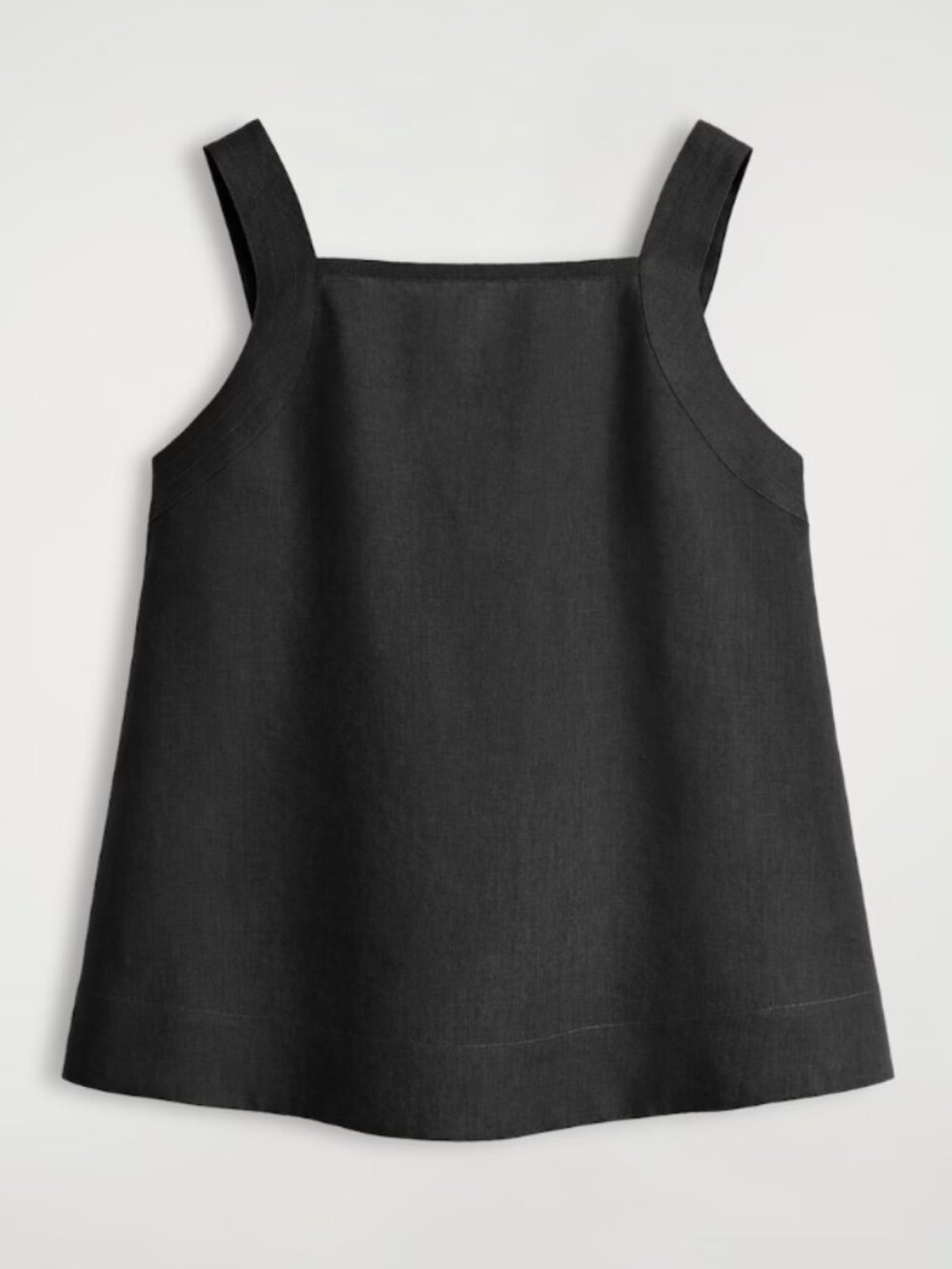 COS Tie-Back Linen Top Tank Top Black Size 6 Boxy Fit Sleeveless